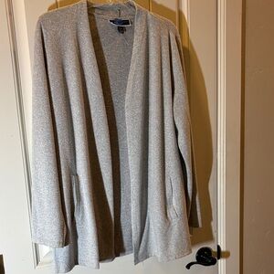 Karen Scott long sleeve open front cardigan.